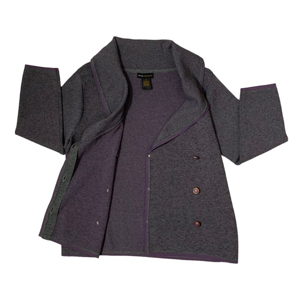 Grace Dane Lewis Vintage Blazer Double Breasted Classic Sweater Heather Gray M - Picture 8 of 16